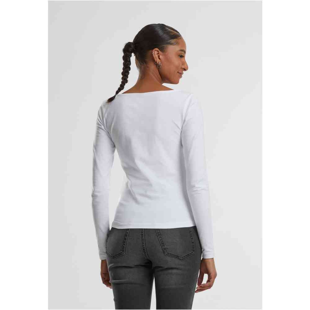 Urban Classics - Wide Neck Longsleeve top - White